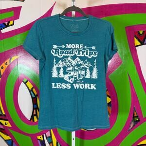 Cold Crush, Cedar Teal Camping Graphic Tee. Size Medium. Good used condition!